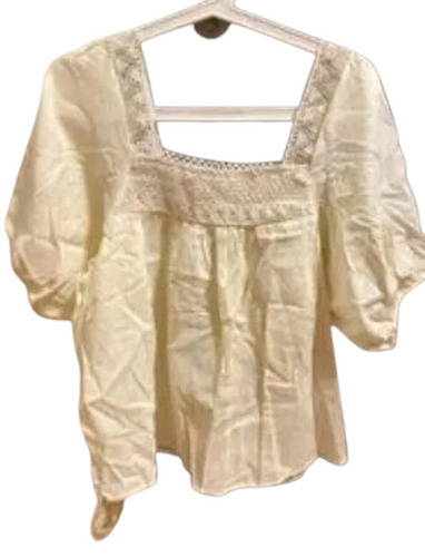 Fancy Ladies Cotton Top - Cotton Material, All Sizes Available , Daily Wear Skirt Type with Ribbons Closure and Plain Pattern