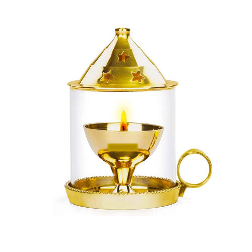 Akhand Diya For Puja With Glass & Handle at 334.88 INR in Moradabad ...