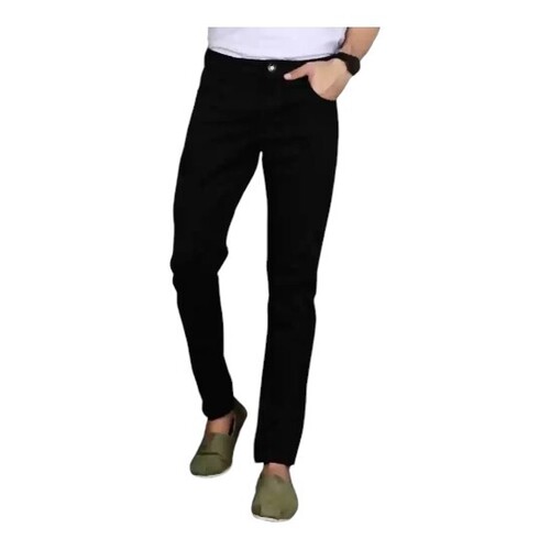 Men's Superior Quality Black Denim Jeans - Button Closure, Zipper Fly | Plain Dyed, Washable, Breathable, Quick Dry, Anti Wrinkle, Regular Fit, Available in Waist Sizes 28-42