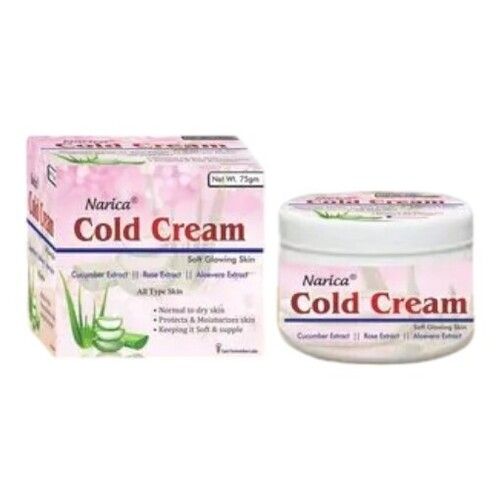 Cold Cream - 100% Pure Herbal, 75 Grams | Smooth Texture, Moisture Resistant, Safe for Adults, Ideal for Face and Body