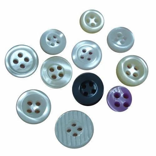 Polyester Button - Round, 4 Holes, Multiple Sizes, Multiple Colors | Durable Plastic Material, Ideal For Fastening And Decorative Embellishments