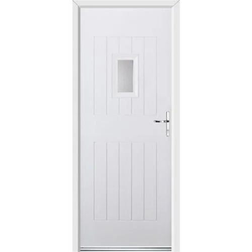 UPVC Swing Door - Durable White Design | Rectangular Shape with Solid Wood Frame, Ideal for Interior and Residential Use