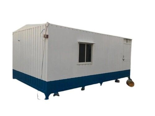 White And Blue Portable Office Cabin - Floor Material: Pvc