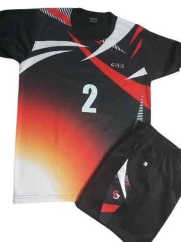 Kabaddi T Shirt And Shorts - Polyester Cotton Sizes M-XXL Black and Red | Athletic Fit Durable Material Quick Drying Lightweight UV Protection