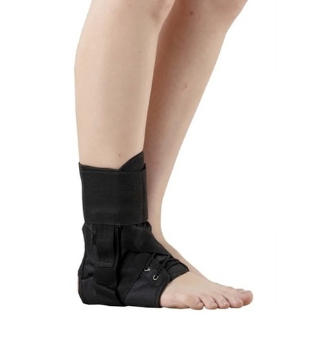 Ankle Brace - Fabric, Standard Size, Black | Breathable, Lightweight, Skin Friendly, Soft & Comfortable, Easy to Remove