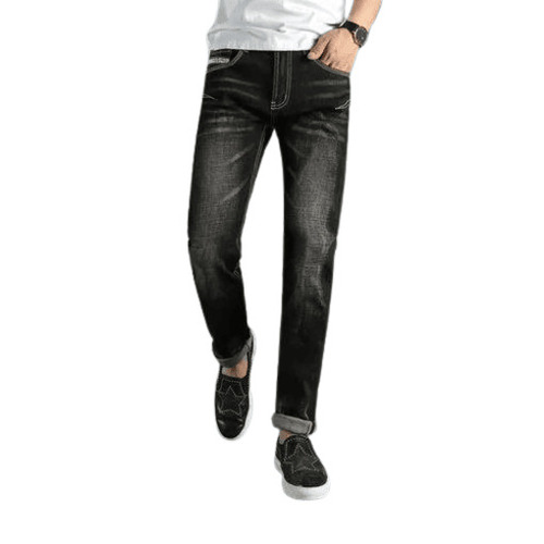 Men's Jeans - Superior Denim, Regular Fit, Black Color | Washed, Breathable, Quick Dry, Anti Wrinkle, Machine Washable, Button Closure, Zipper Fly, Multiple Pockets