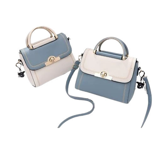 Pu Leather Sling Bag - Color: Gray And White