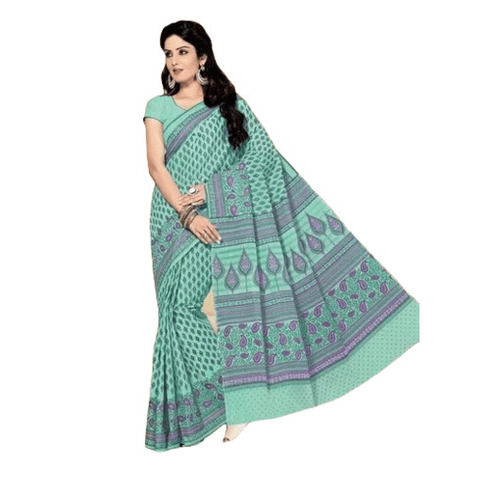 Cotton Ladies Saree - Color: Sky Blue