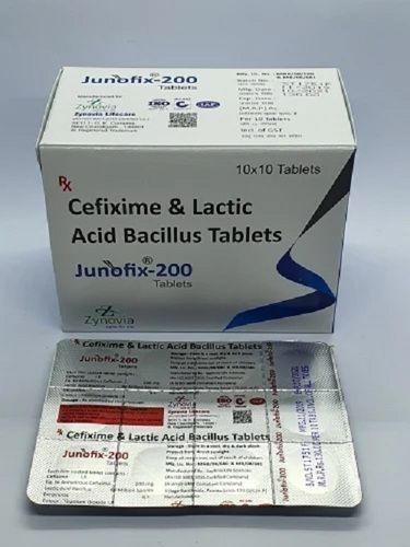 Junofix 200 Cefixime And Lactic Acid Bacillus Dispersible Tablets