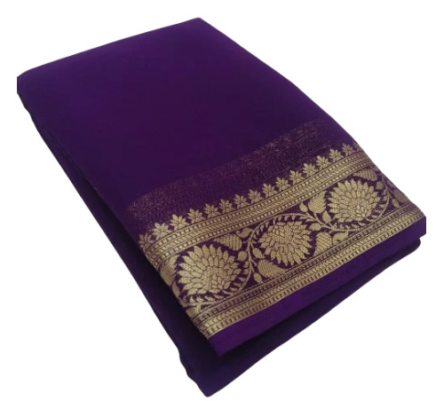 Kyomi Georgette Saree - Unstitched with Anmol Jari Border, Designer Rich Weaving Pallu | Party Wear, Available in Multiple Colors, Perfect for Spring, Summer, Winter