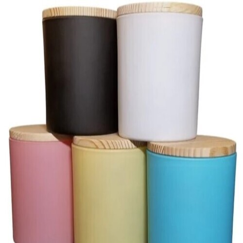 Matte Black Candle Jar - Handmade Glass, Round Shape | Ideal for Birthday Gifts, Home Decoration, and Wedding Decoration