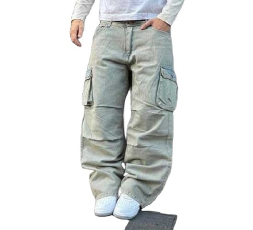 Mens Wide Leg Jeans - Color: Multicoloured