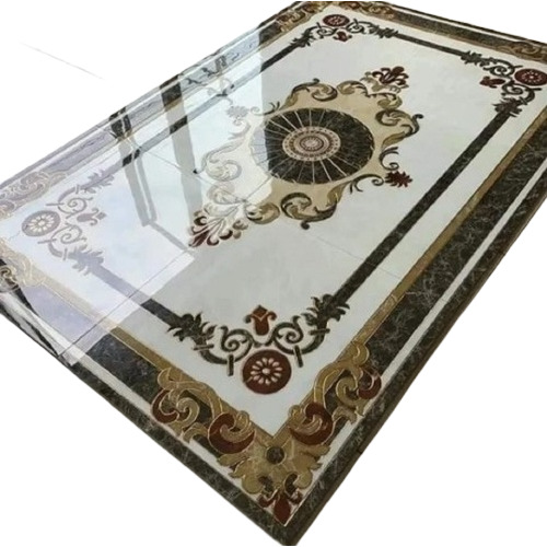 Decorative Marble Inlay Flooring - Color: White