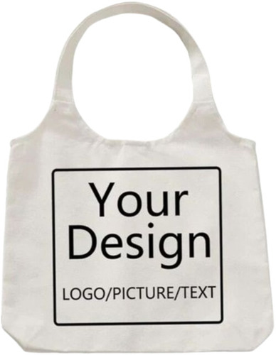 Canvas Tote Bags - Light Weight, Customized Size, Off White | Attractive Design, 10 Kg Capacity, Double Strap Handles, Zipper Closure