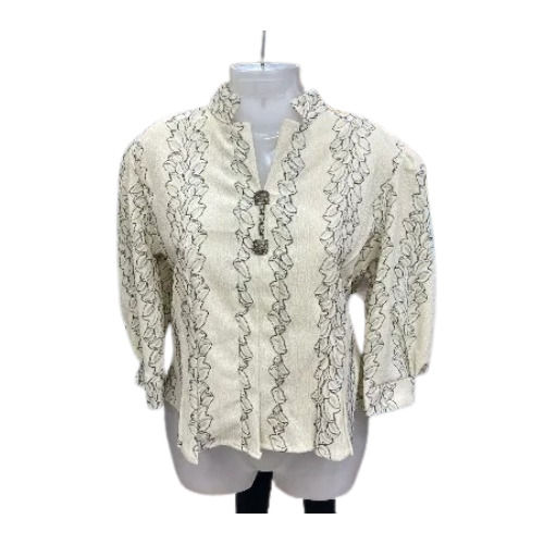 Ladies Fancy Tops - Cotton, White, Embroidered Pattern | Anti Shrink, Skin Friendly, Easy To Clean, Colorfastness, Machine Washable