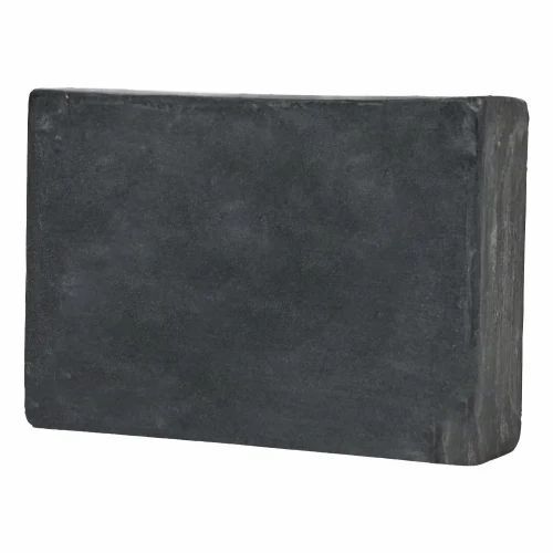 Bamboo Charcoal Soap - Solid Rectangle, Black Color, Herbal Ingredients for Glow Skin, Standard Size, Fresh Perfume, Middle Foam Bath Soap