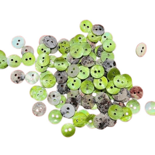 Plastic Button - Lightweight Plastic, Standard Size, Green Color, 2 Holes | Easy to Use, Flatback Round Shape with Bead Closure, Superior Quality, 50 Pieces per Pack