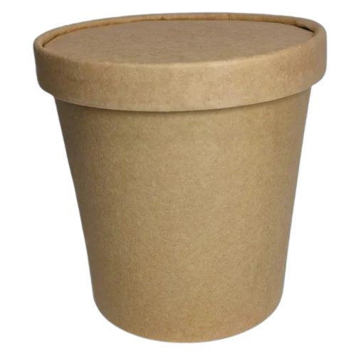 750 Ml Kraft Paper Food Container - Round Shape, Brown Color | Ideal for Food Storage, Crafted from Durable Kraft Paper