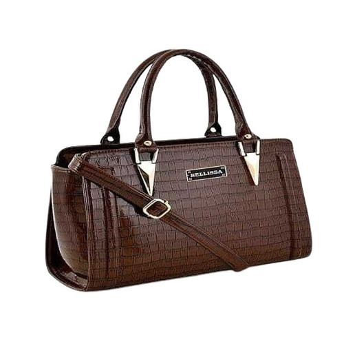 Pu Handbag - Superior Leather, Standard Size, Brown Color | Washable, Moisture Proof, Zipper Closure, Single Compartment, Reusable