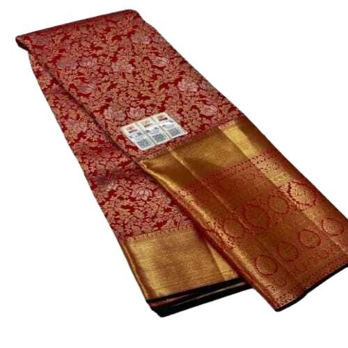 Kanchipuram Silk Sarees - Color: Darkred