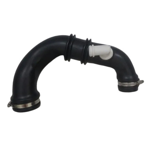 Renault Duster Air Cleaner Hose - Plastic Material, Flexible Round Shape, Black Color, Durable Design with Cuffs and Clamps