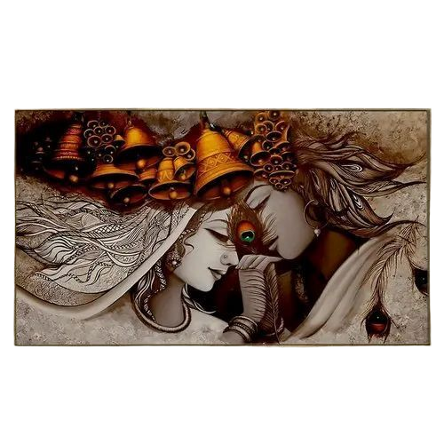Krishna Canvas Wall Painting - Size: 48X24Inch