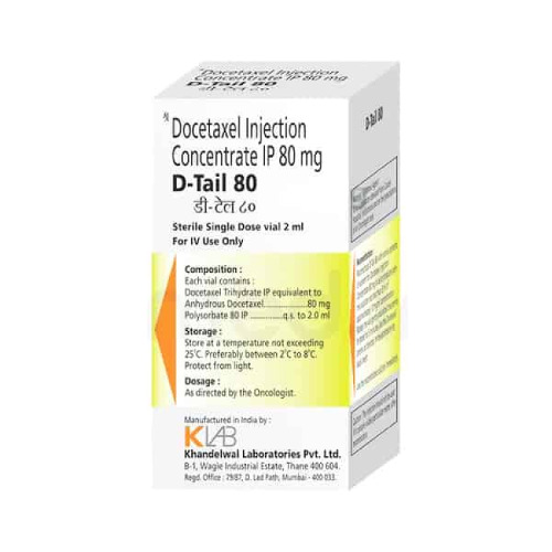 D-Tail - 80mg Injection | Liquid Formulation for Aggressive Cancer Treatment, Contains Docetaxel, Suitable for Adults and Women