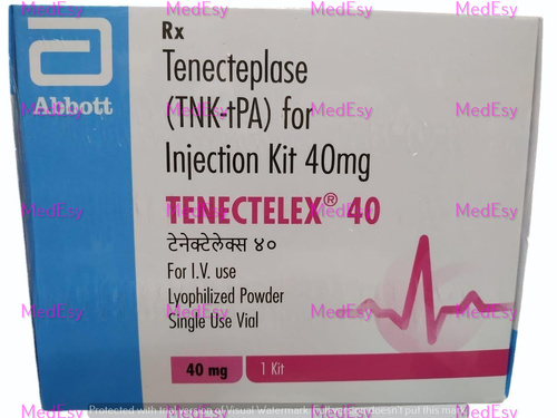 Tenecteplase Injection Kit - 40mg | Prescription-Only Liquid Form, Used for Heart Attack Prevention, 24-Month Shelf Life, Plasminogen Activator