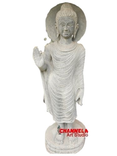 Buddha Sculpture - Color: Grey