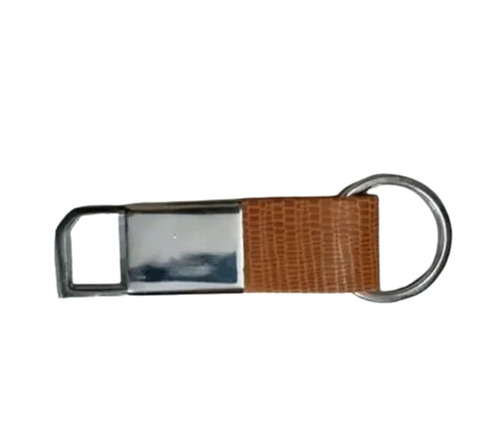 Leather Keychains - Leather & Metal, Standard Size | Portable, Lightweight, Easy to Use, Silver & Brown Modern Arts Design