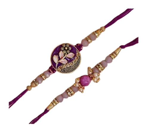 Fancy Rakhi - Superior Grade | Multi-Color, Bejeweled Finish, Lightweight, Standard Size, Religious Style, Hinduism Theme