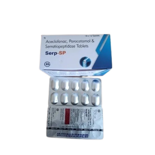 Aceclofenoc Paracetamol And Serratipeptidase Tablets - Allopathic Medicine For Adult Use | Ideal For Hospitals And Clinical Settings, Store In A Cool & Dry Place