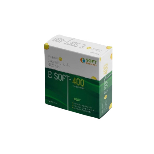 Esoft-400 Soft Gelatin Capsules - 400mg Vitamin E, 10x10 Blister Pack | Powerful Antioxidant, Enhances Skin Health, Boosts Immune Function, Supports Heart Health, Improves Eye Health, Reduces Inflammation, Slows Aging Process, Boosts Energy Levels