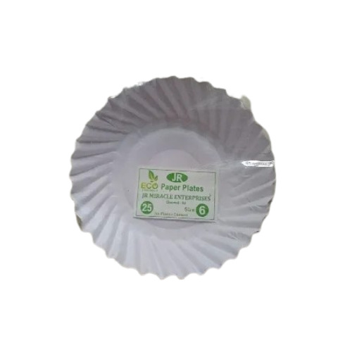 6 Inch Disposable Paper Plate - White, Eco-Friendly Paper Material | Ideal for Events and Party Supplies