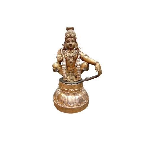 Panchaloha Ayyappan Statue - Finishing: Gold