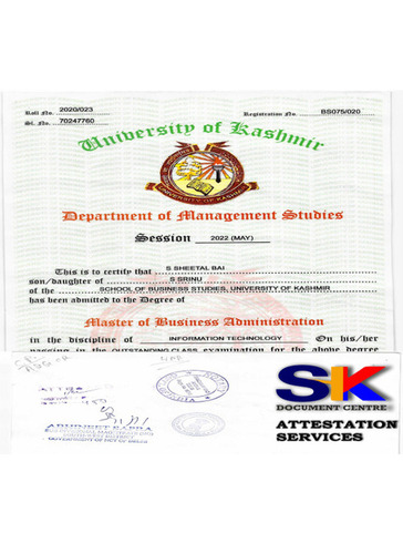 Degree Mea Attestation By SK DOCUMENT CENTRE