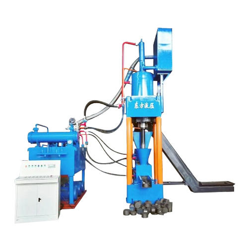 Hydraulic Briquetting Press Machine - 4800 kg Weight, 130x100x380 cm Dimensions, Blue Color | Premium Quality, Hydraulically Driven, PLC Controlled, Safe & Reliable Operation