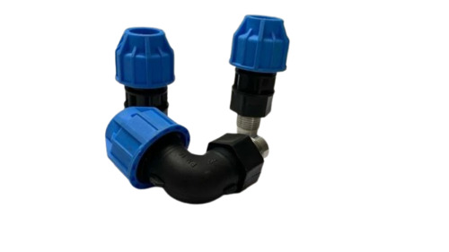 Pp Compression Fittings - MDPE Female Coupler, Round Shaped | Blue & Black Color, Durable, Fine Finish, 1 Year Warranty, Painted Surface