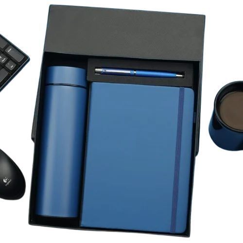 Customized Diary And Bottle Corporate Gift - Color: Navyblue