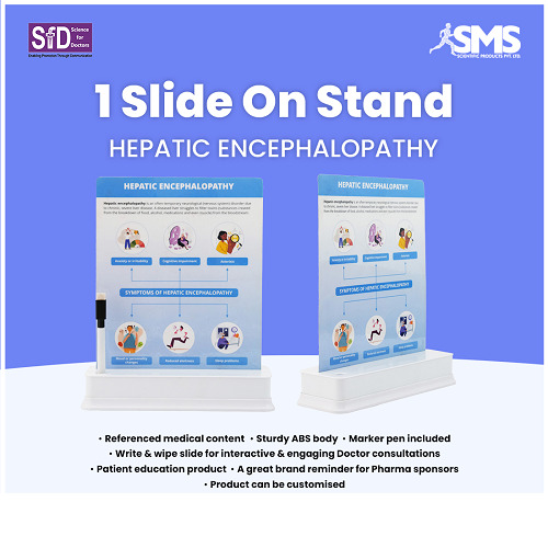 1 Slide on Durable ABS Plastic Stand - Rectangular Educational Chart for Hepatic Encephalopathy , Enhancing Patient Education and Doctor-Patient Communication