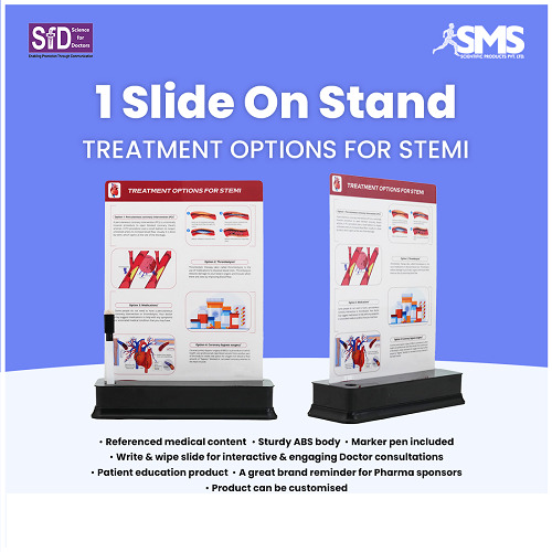 1 Slide on Stand - Durable ABS Plastic 12x18 Inches Multiple Colors | Clear Visual of STEMI Pathophysiology Educates Patients Ideal for Medical Discussions Highlights Immediate Care Strategies