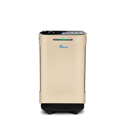 Forus Air Purifier - Plastic, Standard Size, Golden | 5-Stage Air Purification, Real-Time Air Quality Monitoring, Remote Control, LED Indicator