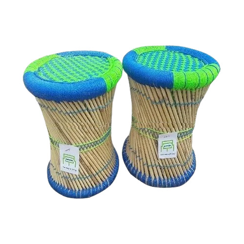 Bamboo Cane Wicker Stool 2 Pcs Set - Application: Indoor/Outdoor