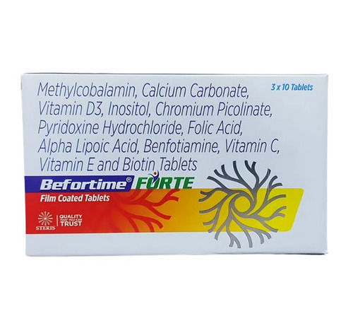 Methylcobalamin, Calcium Carbonate, Vitamin D3, Inositol, Chromium Picolinate, Pyridoxine Hydrochloride, Folic Acid, Alpha Lipoic Acid, Benfotiamine, Vitamin C, Vitamin E And Biotin Tablets - Suitable For: Suitable For All