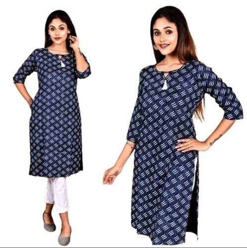 Straight Ladies Rayon Kurti - Color: Comes In Various Colors