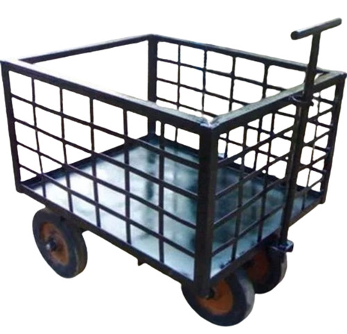 Material Handling Trolley - Up to 50 Kg Load Capacity, 1x1x1 Size, Square Design, Rust Proof, 4-Wheel Mobility, Manual Operation, Paint Coated Finish, Durable and Easy to Operate