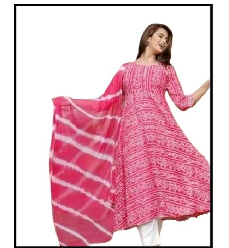 Printed Salwar Suits With Dupatta - Color: Color