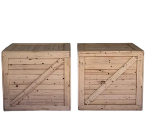 Hardwood Closed Rectangular Crate - 10-20 mm Thickness, Brown Solid Box Style, All Size Foldable Box Pallet