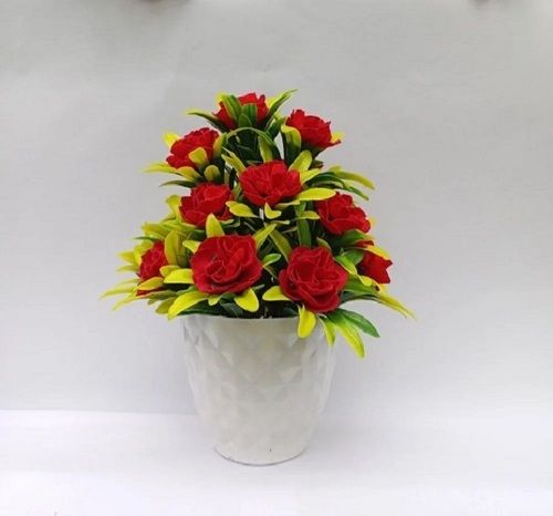 Artificial Flowers With Pot  - Material: Plastic