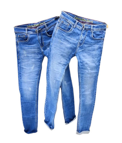 Jeans Pants - 100% Cotton Denim, Regular Fit, Available Waist Sizes 28-42 , Blue Color, Lightweight, Anti-Wrinkle, Skin-Friendly, Quick Dry, Reversible, Machine Washable